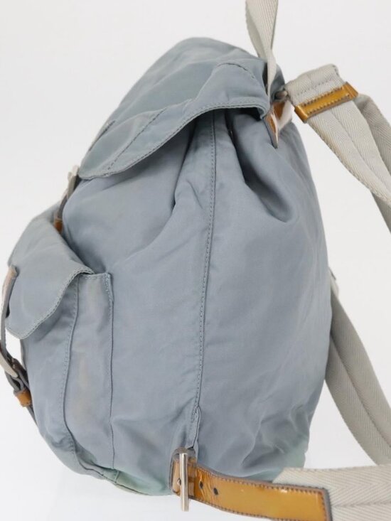 PRADA Backpack Nylon Light Blue Silver Auth 163044 main image 10